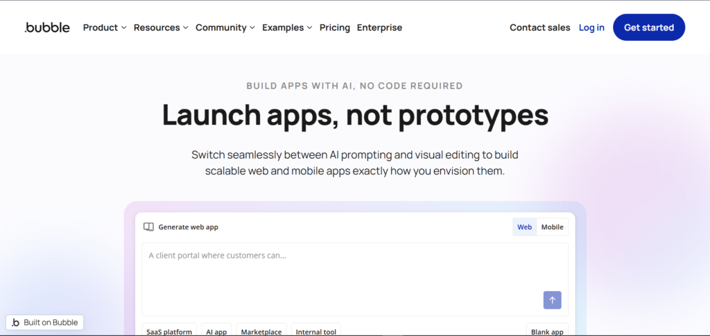 8 best AI-powered platforms for web and app development Bubble builder - AI-powered platform for web and app development