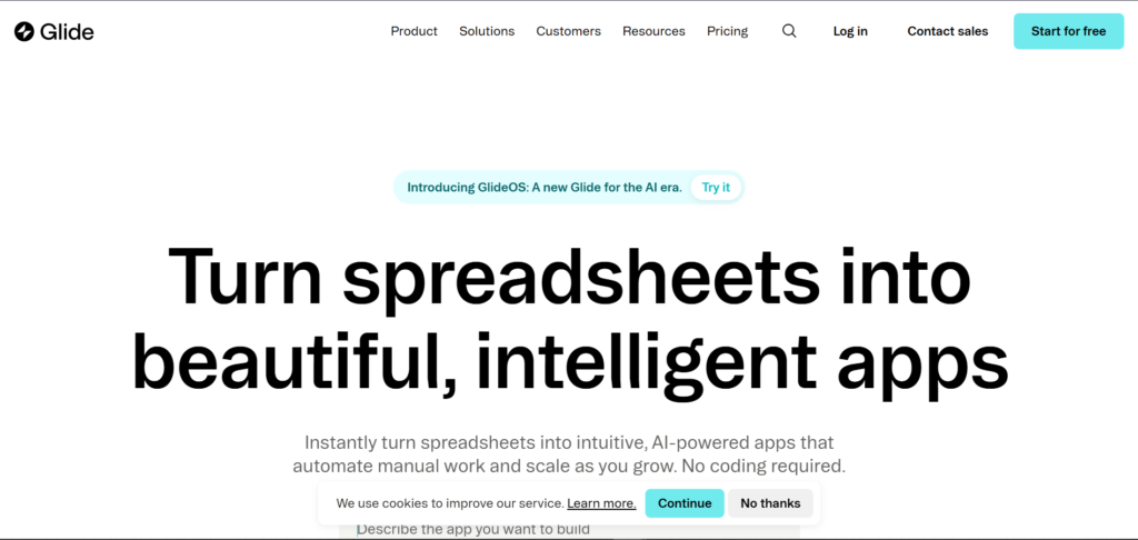 8 best AI-powered platforms for web and app development Glide builder - AI-powered platform for web and app development